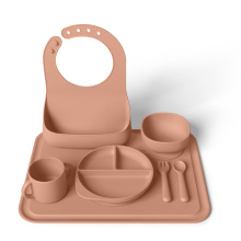 BPA Бесплатные силиконовые детские посуды набор для малыша
